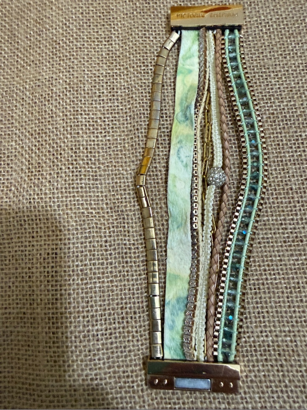 Victoria Emerson Mint and Gold Multi-Strand Bracelet